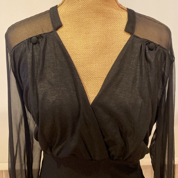 Robert Rodriguez gorgeous top, silk sheer sleeves, very elegant, size S - Picture 4 of 16